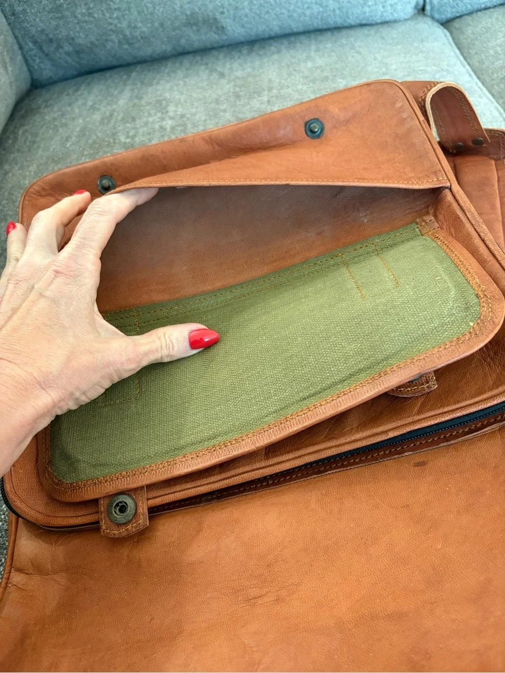 Genuine Leather Messenger Backpack
